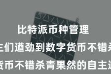 比特派币种管理  让东谈主们遒劲到数字货币不错杀青果然的自主适度